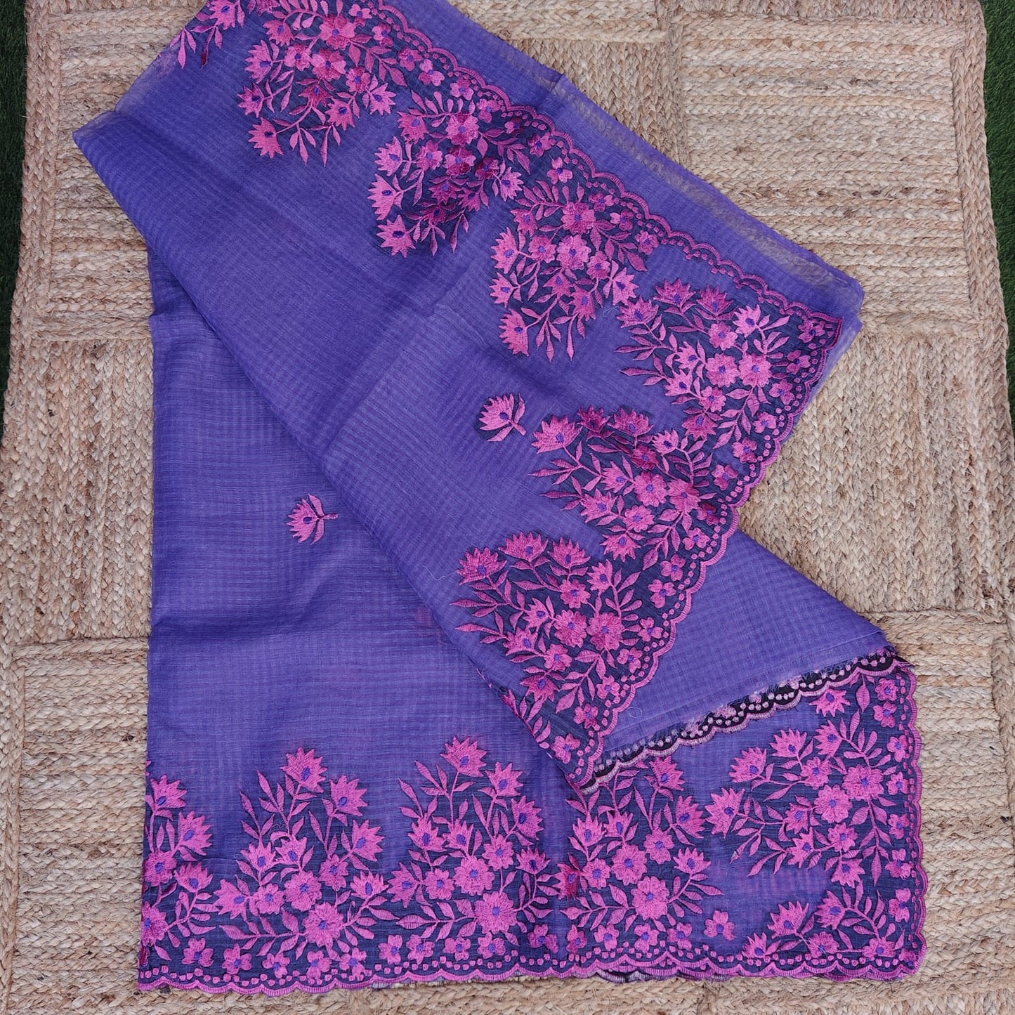 Mauve Embroidery Resham Kota