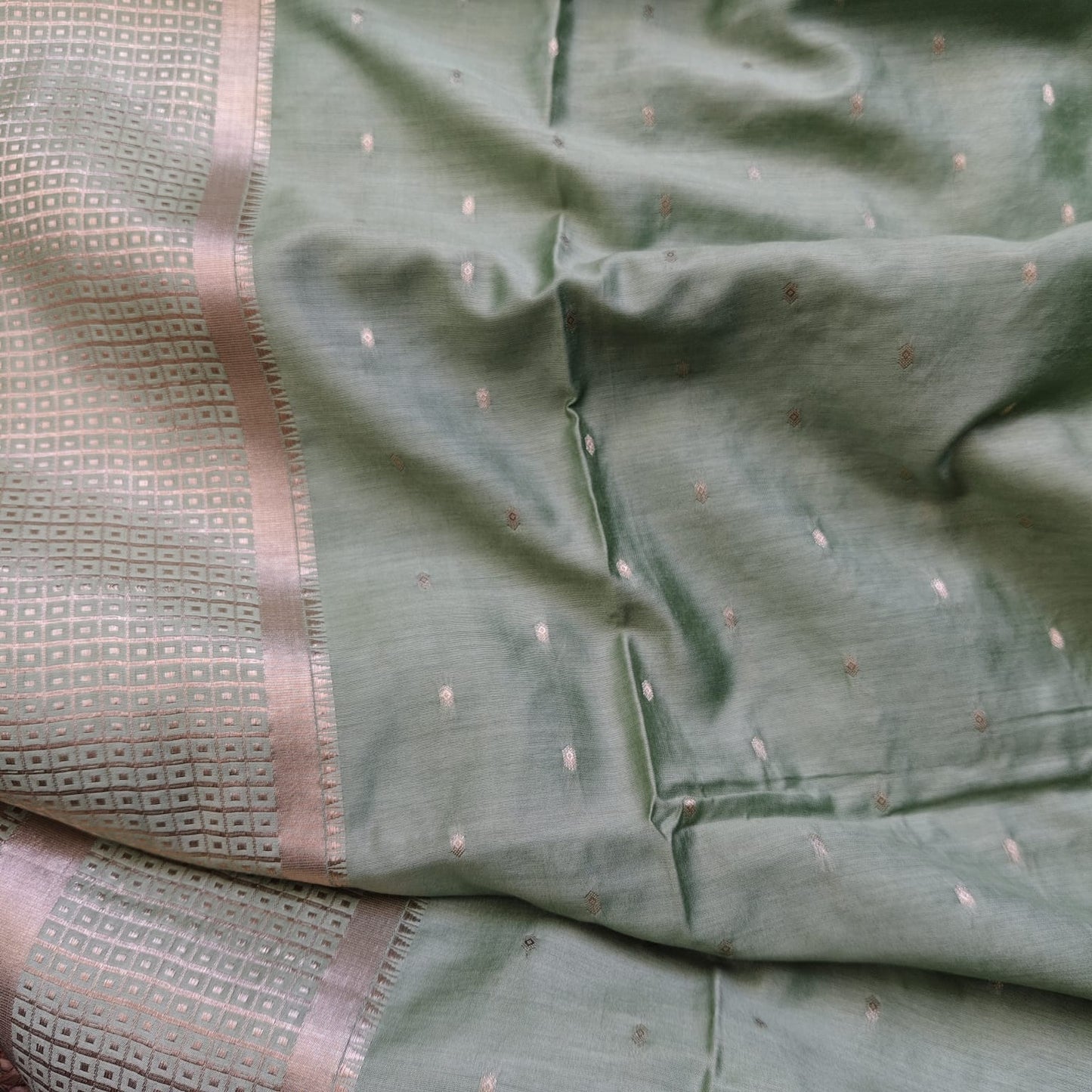Blended Tussar Silk-Sage Green