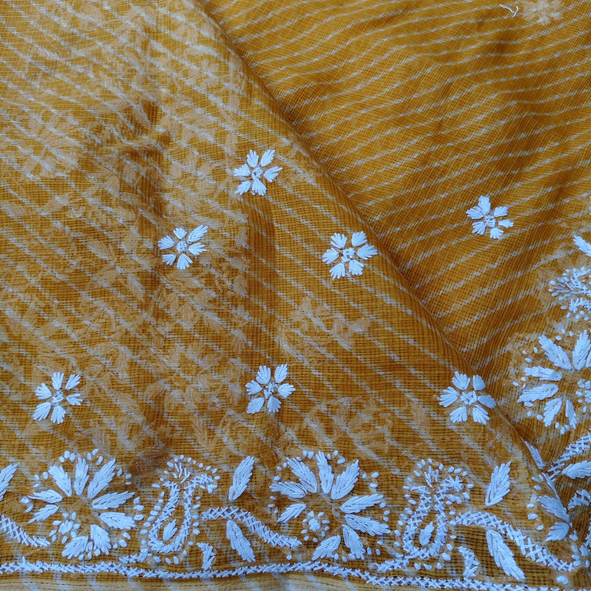Lahariya Chikankari - Yellow