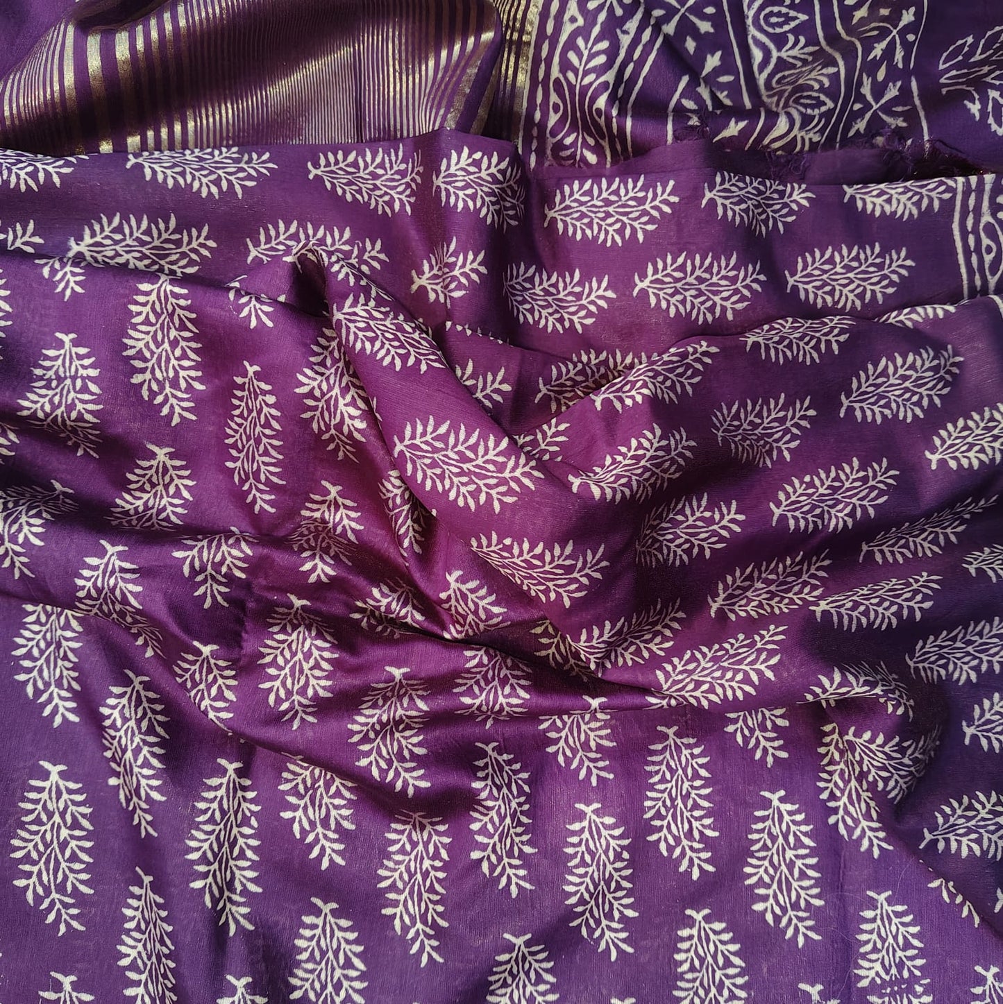 Block Print Silk, Purple