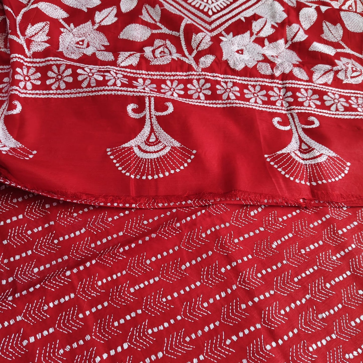 Kantha Stitch-Red
