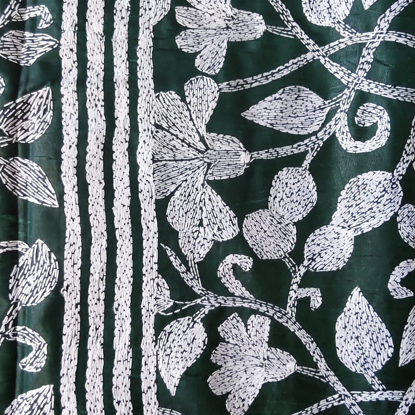 Kantha Stitch-Bottle Green