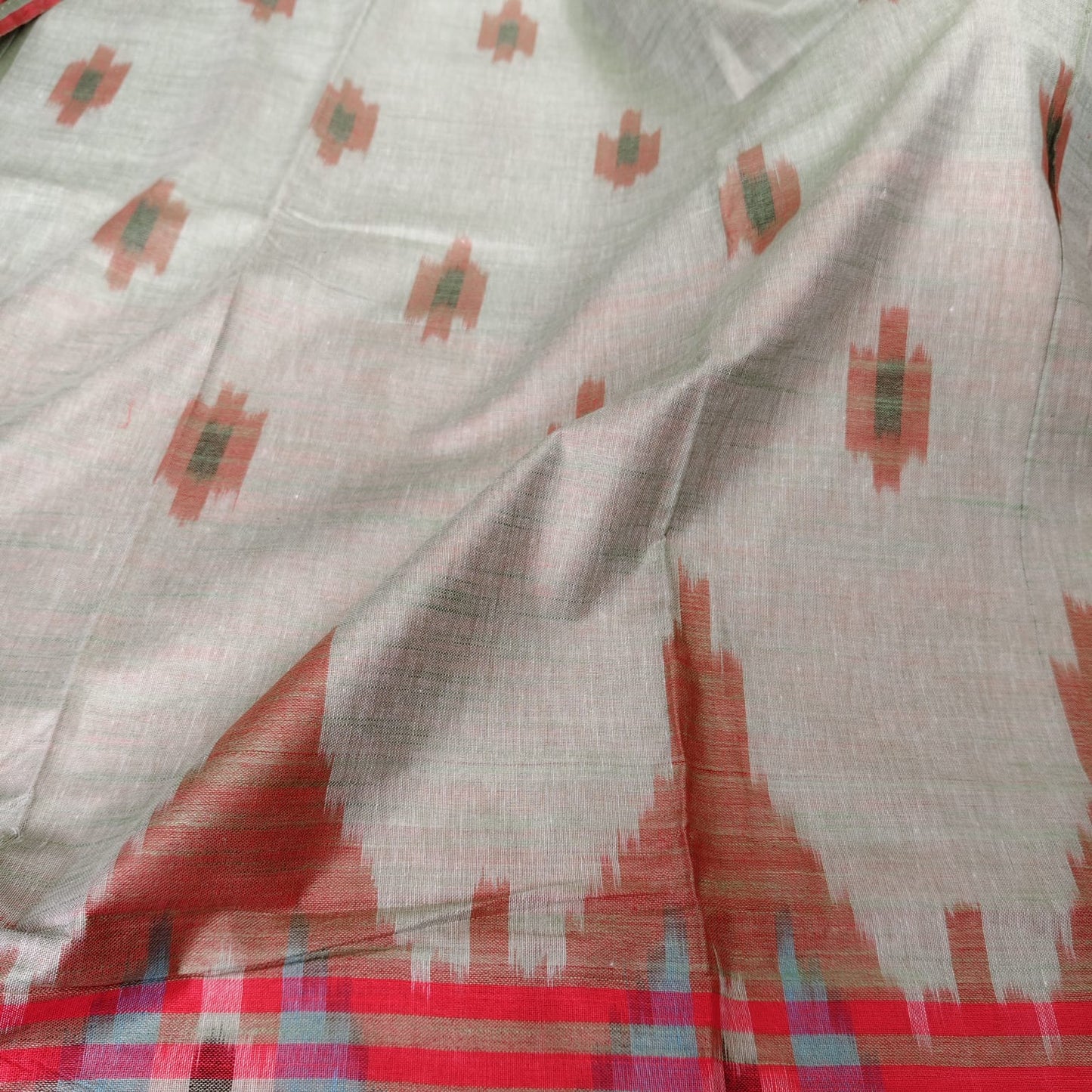 Ikkat Cotton Linen- Cardamom