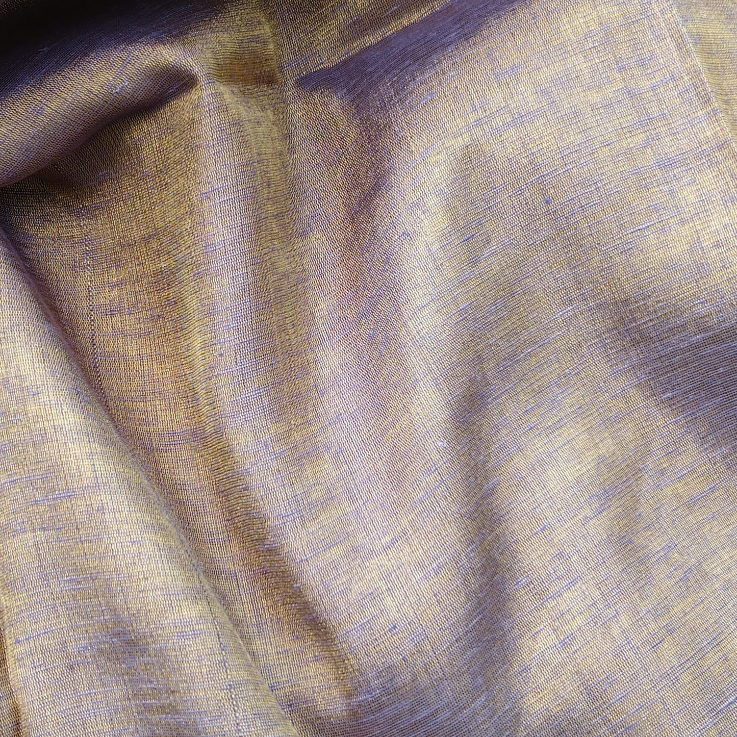Tissue Linen Striped Aanchal, Mauve