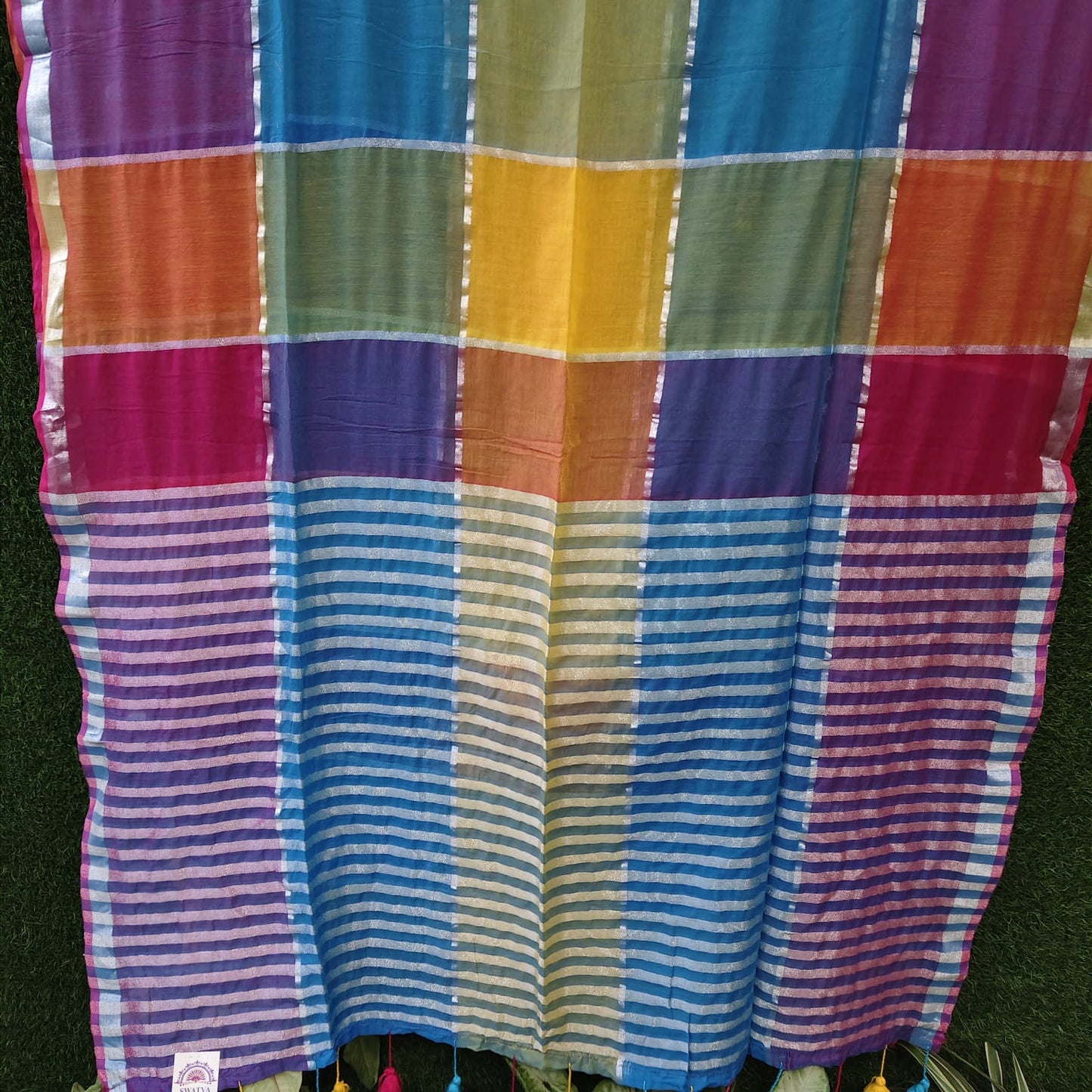 Mull cotton box check, Multi coloured-02