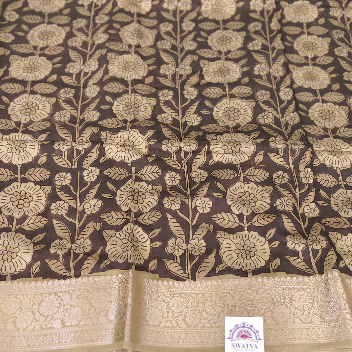 Block Printed Chanderi Silk-Green