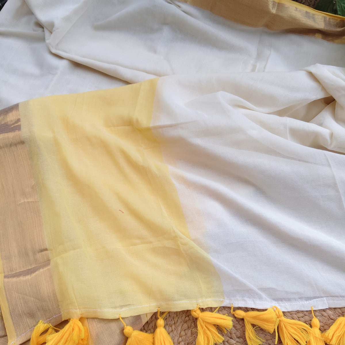 Mul cotton -White and Yellow