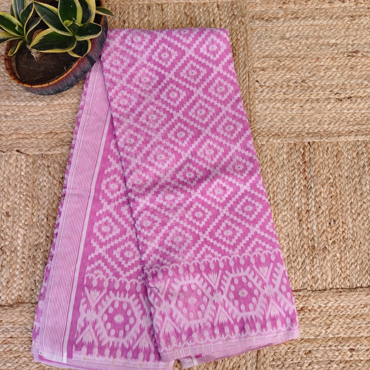 Mauve Cotton Jamdani