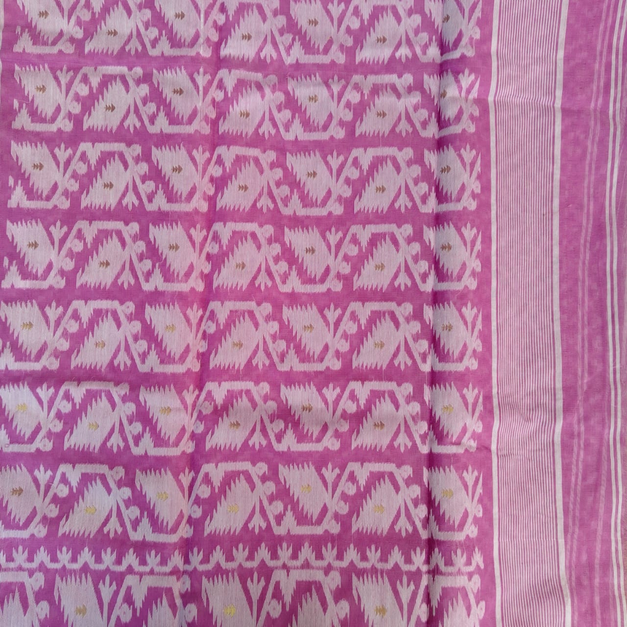 Mauve Cotton Jamdani