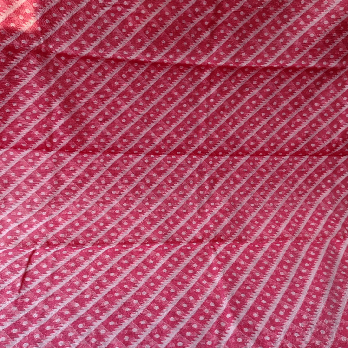 Peach Cotton Jamdani