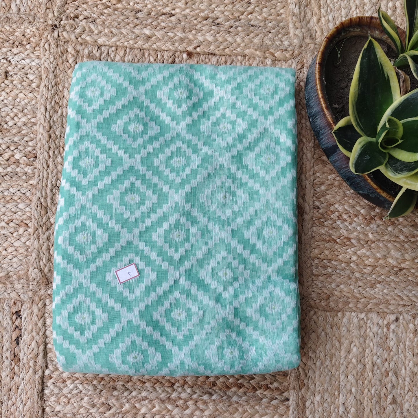 Sea Green Cotton Jamdani