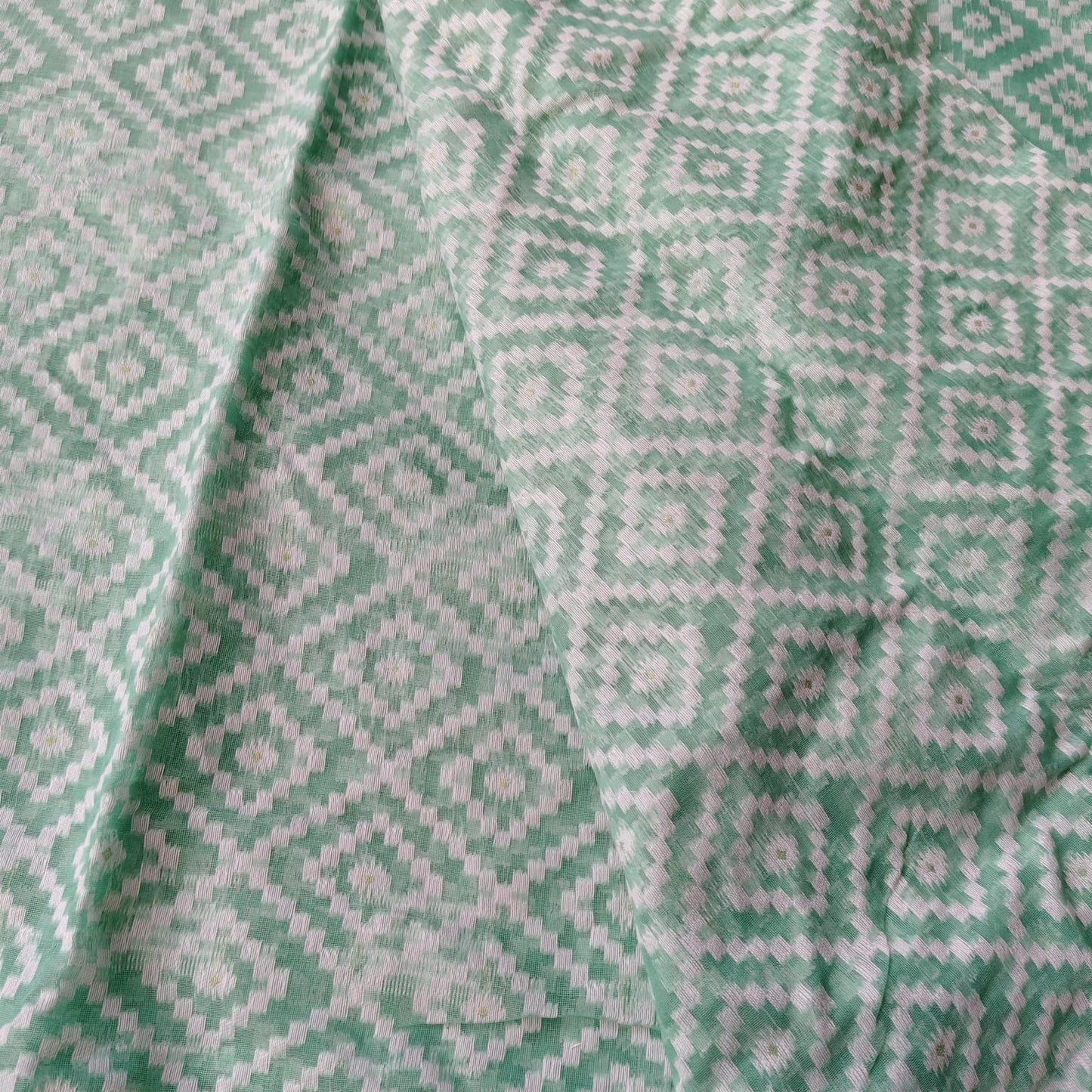 Sea Green Cotton Jamdani