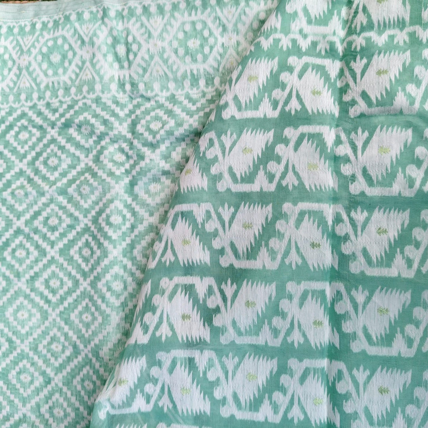 Sea Green Cotton Jamdani