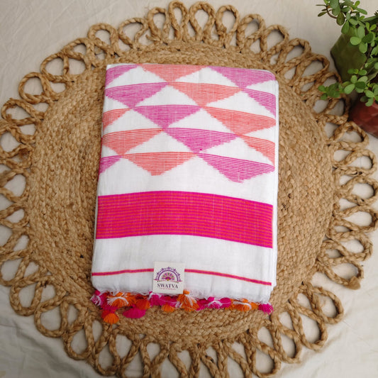 Handwoven Pure Linen by Linen -White