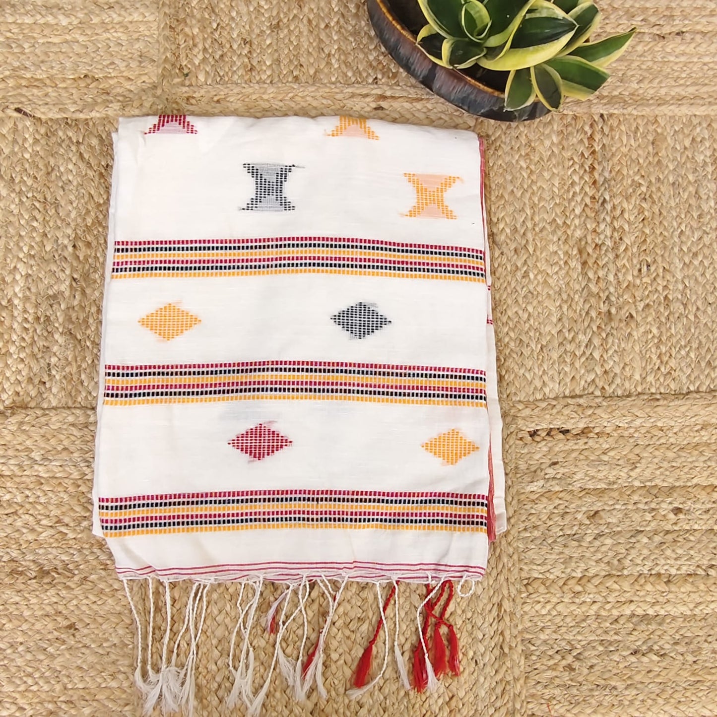 Handwoven Khadi Bengal Cotton -White