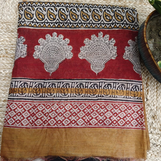 Dabu Print Black Chanderi