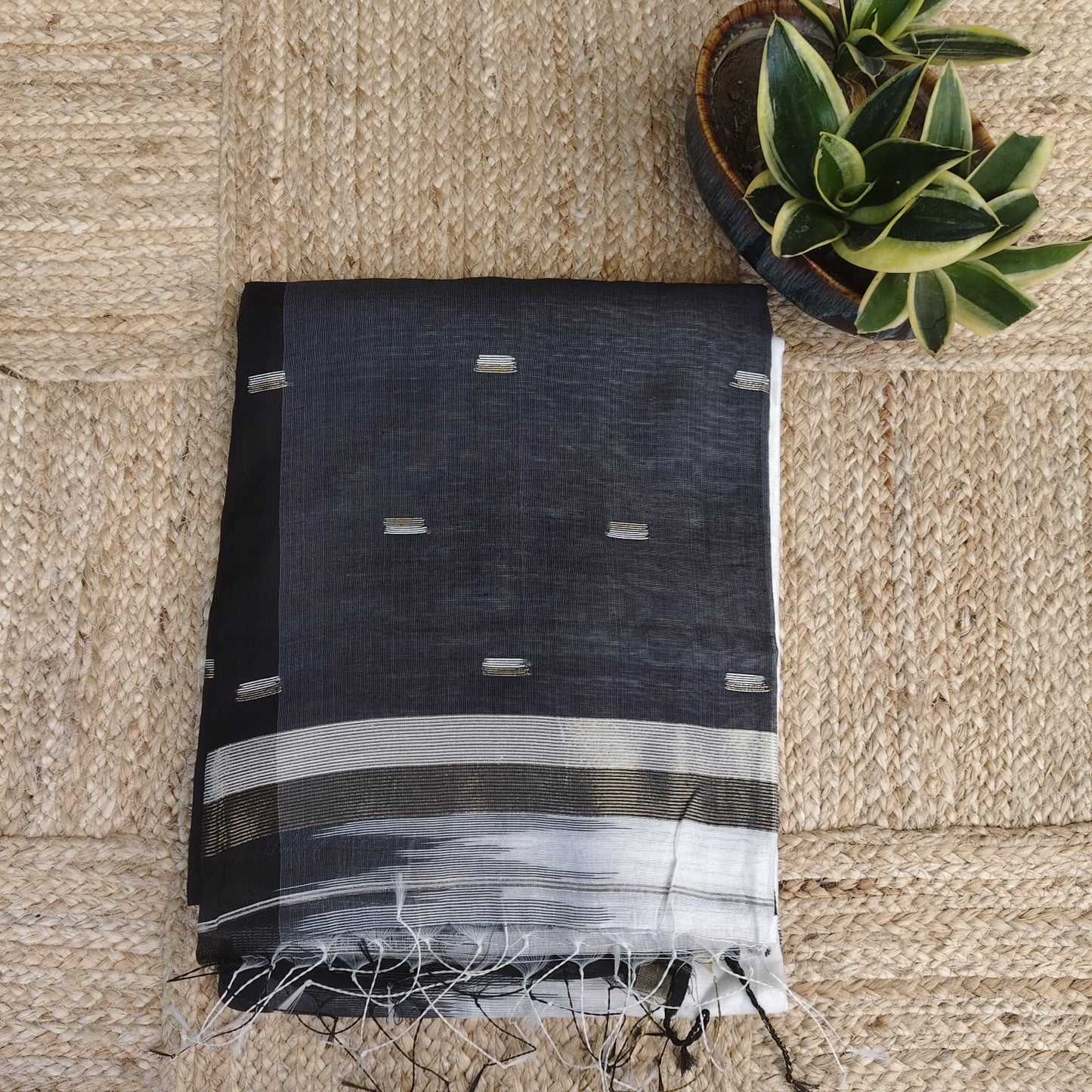Handwoven Bengal Cotton Black and White