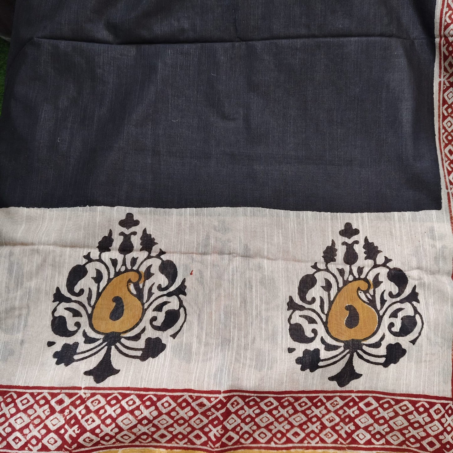Dabu Print Black Chanderi
