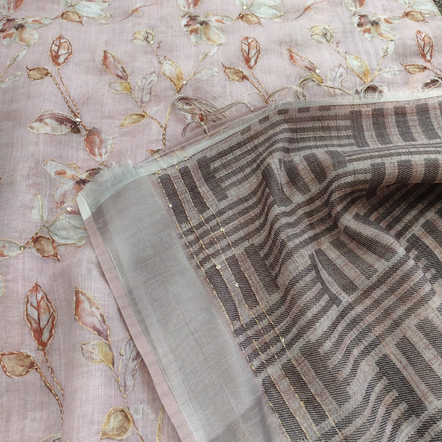 Pink Digital Printed Linen