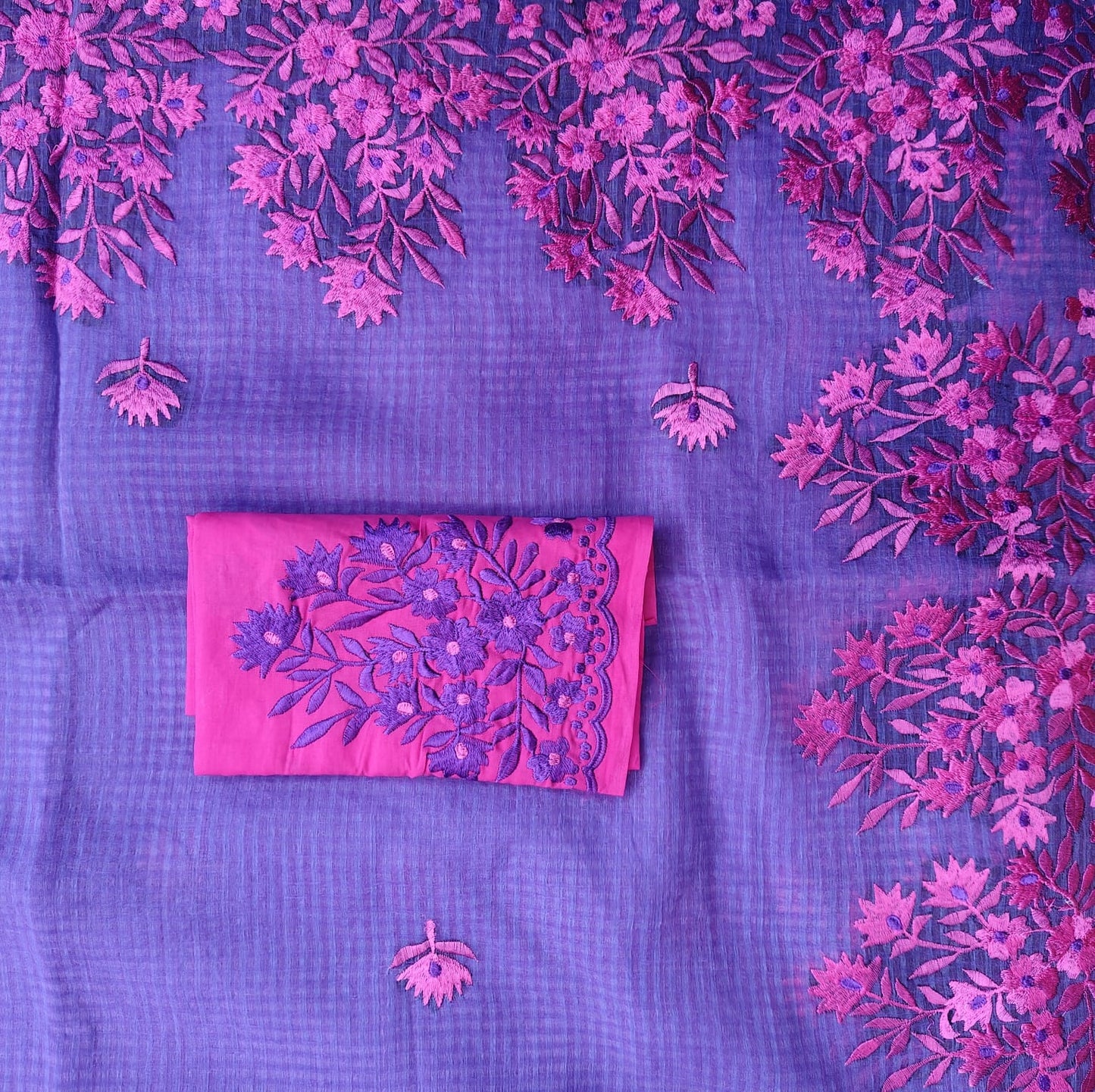 Mauve Embroidery Resham Kota