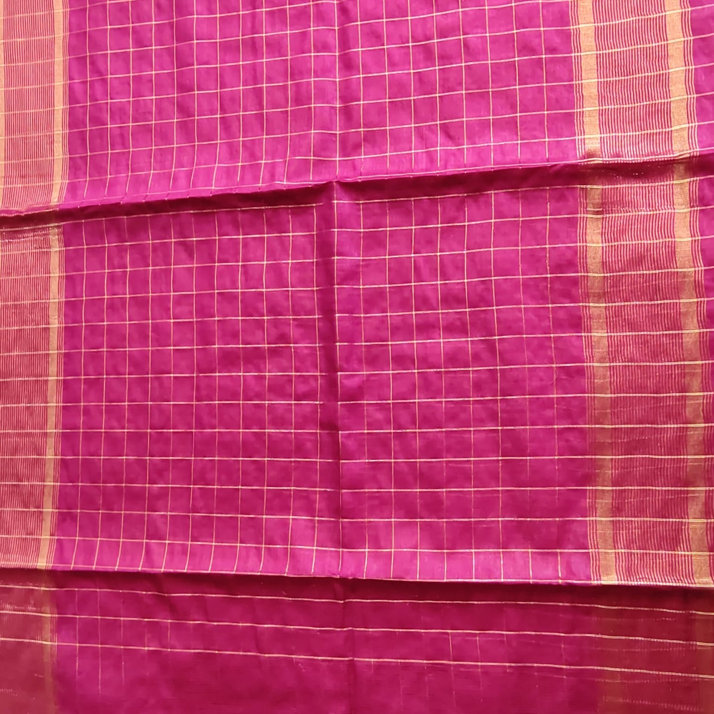 Maheshwari Silk- Zari Checks, Wine