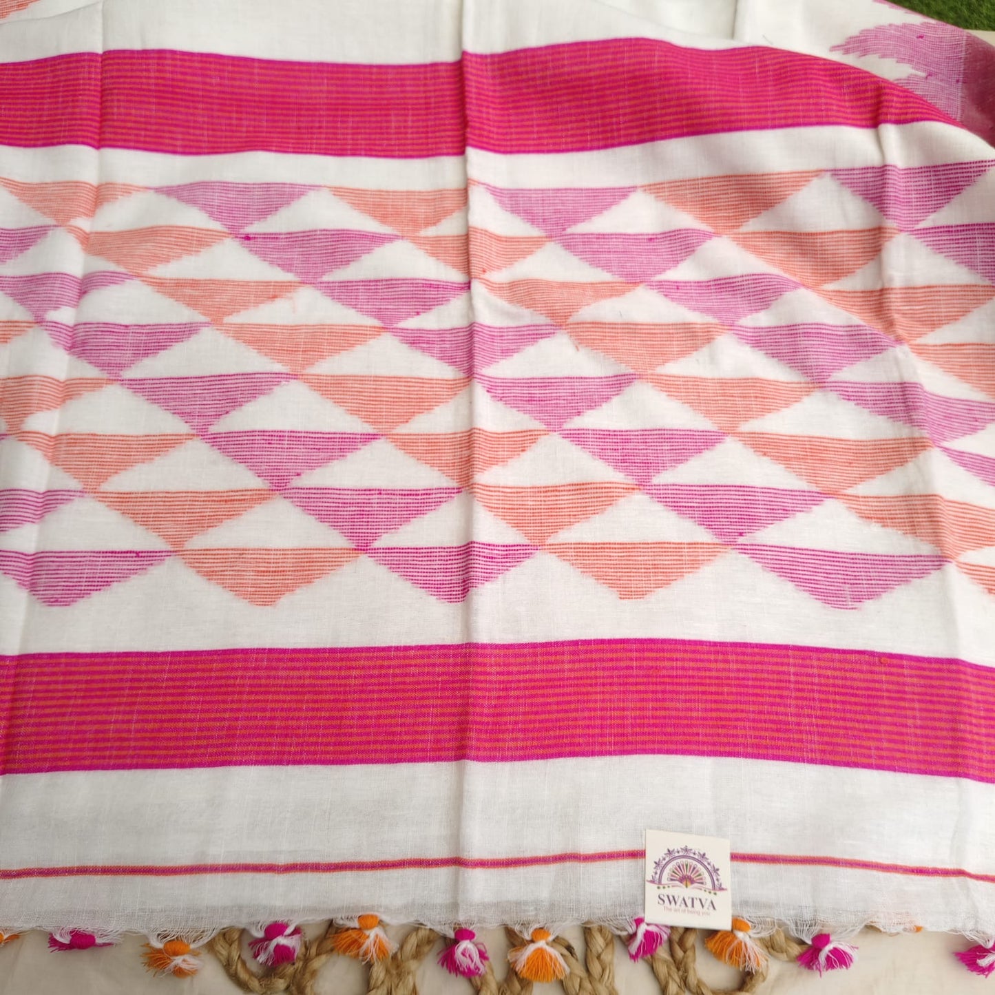 Handwoven Pure Linen by Linen -White