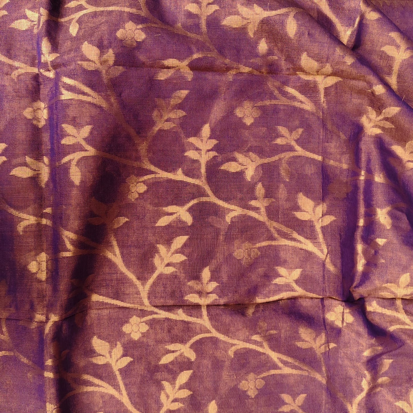 Tissue Linen Jamdani -Wine