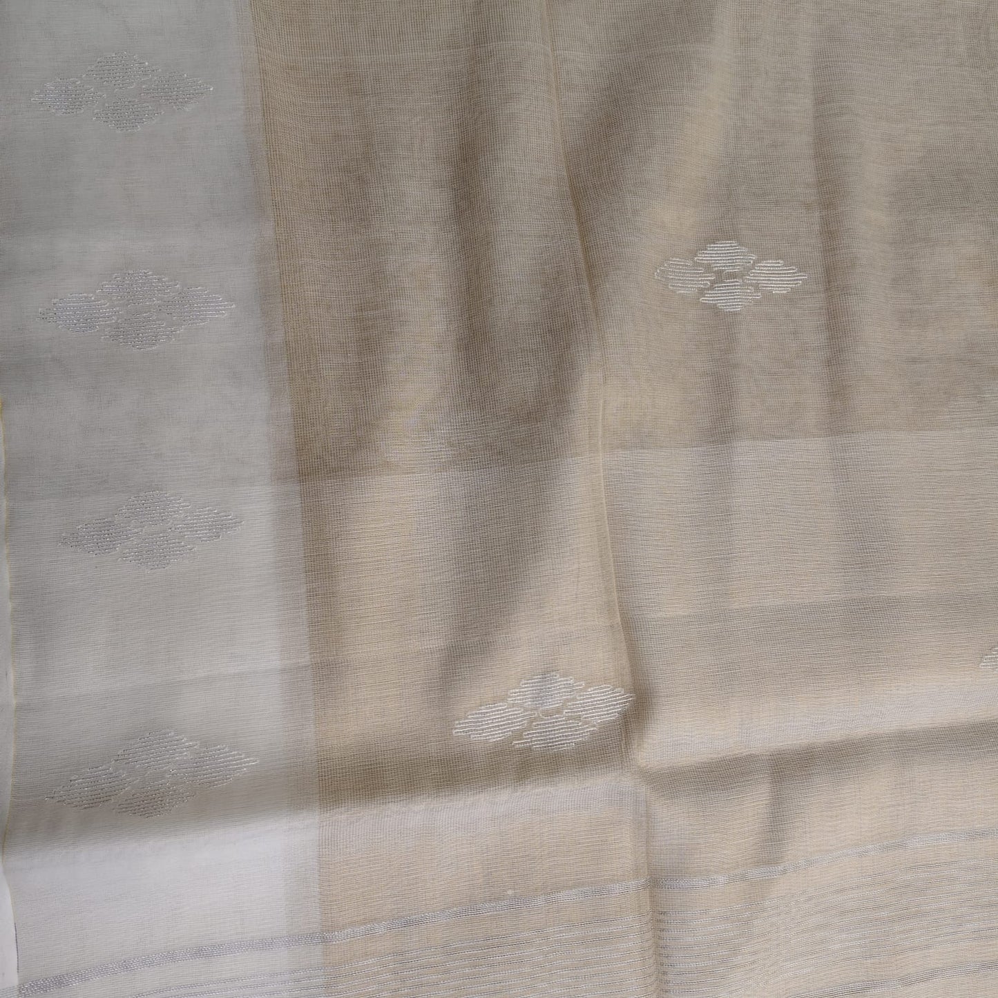 Tissue  Muslin Jamdani-Golden Biege