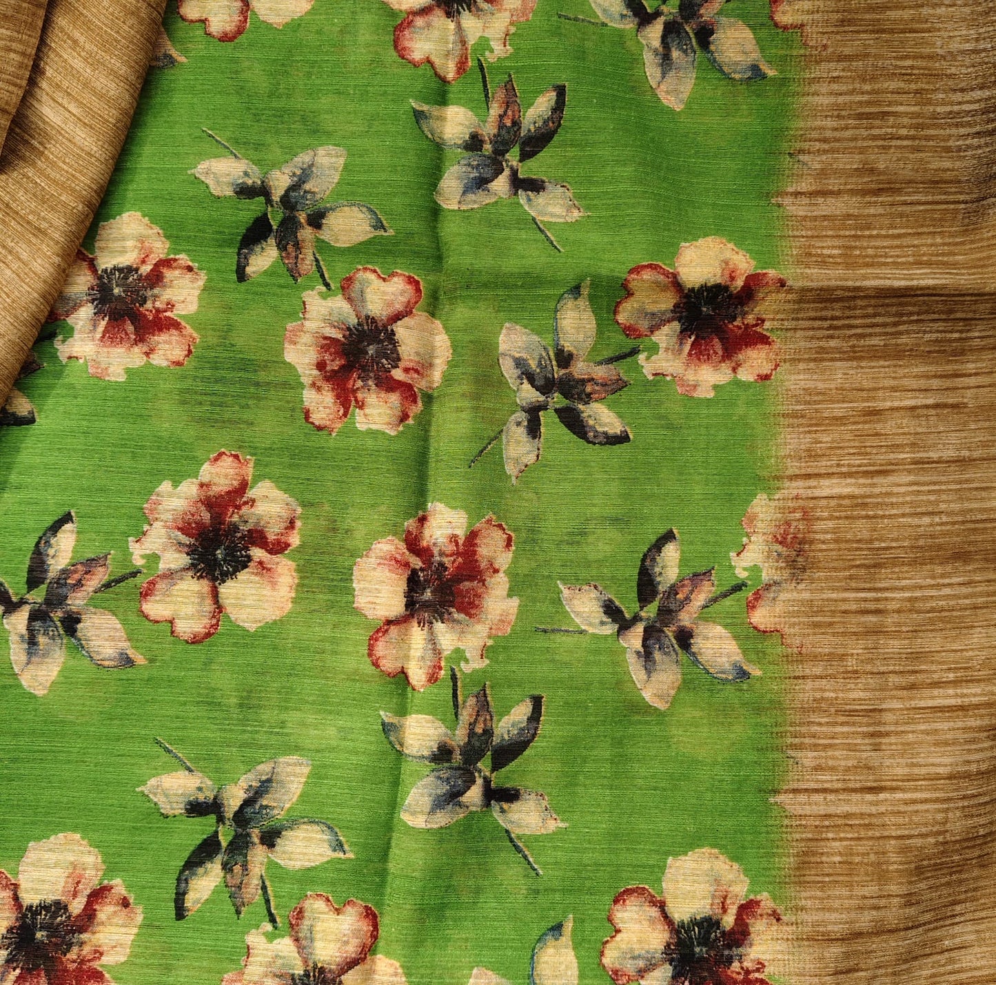 Jute Cotton-Floral Green