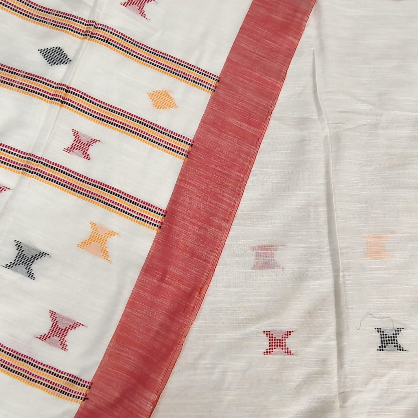 Handwoven Khadi Bengal Cotton -White