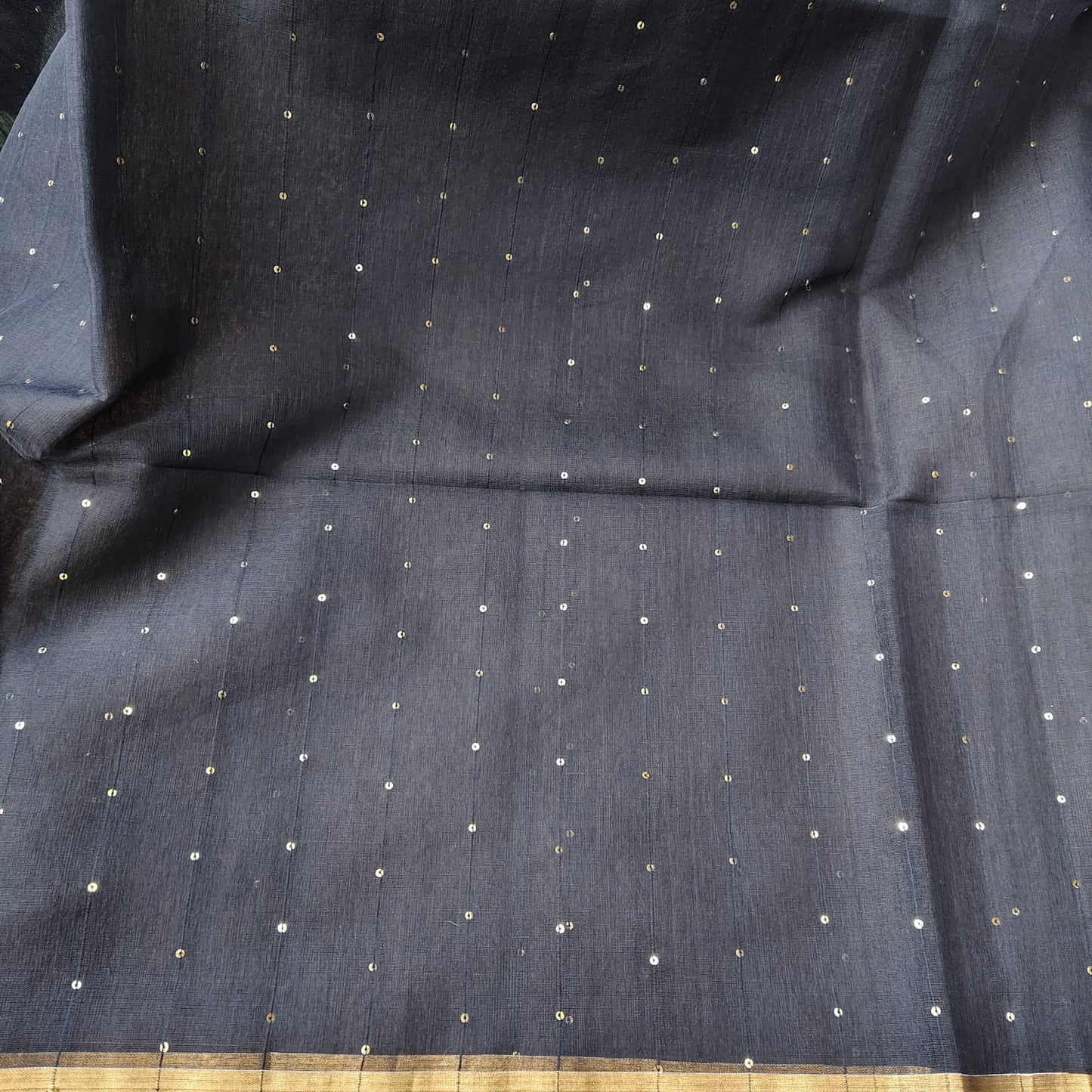 Muslin Jamdani Paithani-Black