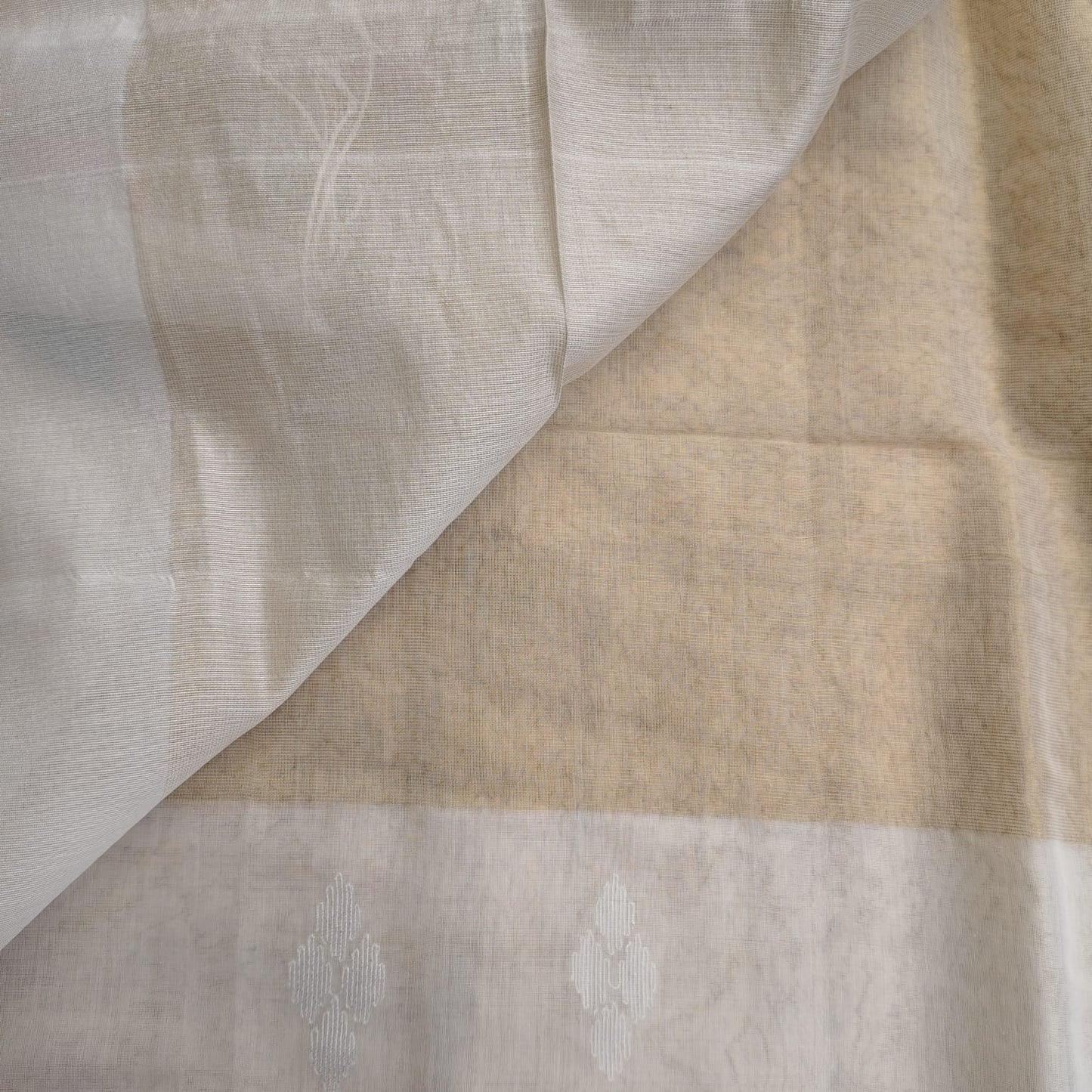 Tissue  Muslin Jamdani-Golden Biege