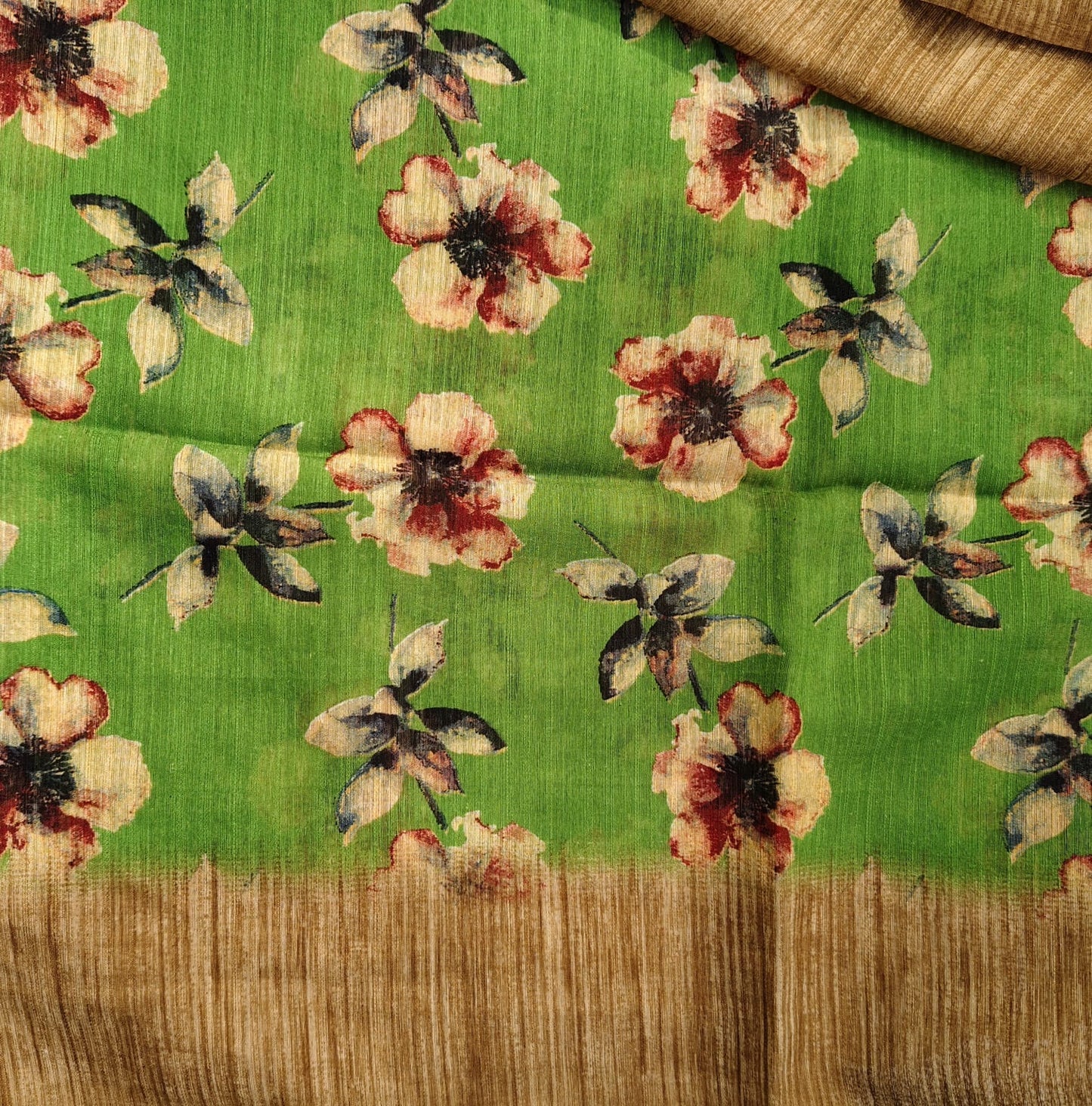 Jute Cotton-Floral Green
