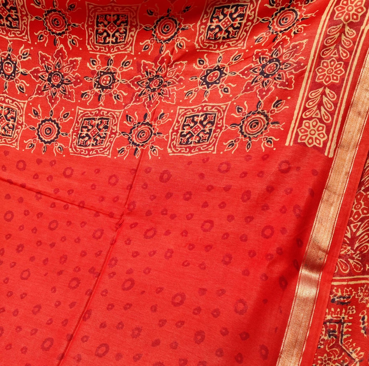 Ajrakh Block Print, Brick Red