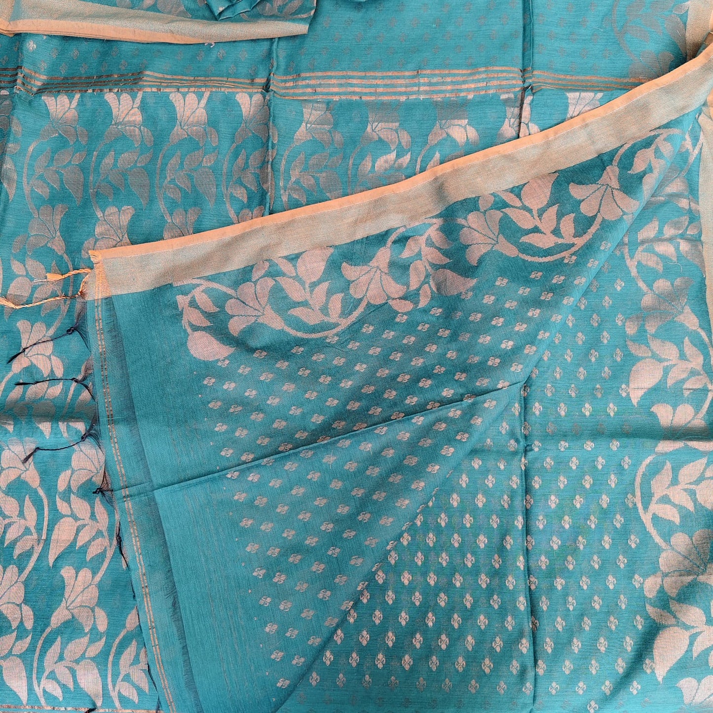 Cotton Silk Banarasi - Bottle Green