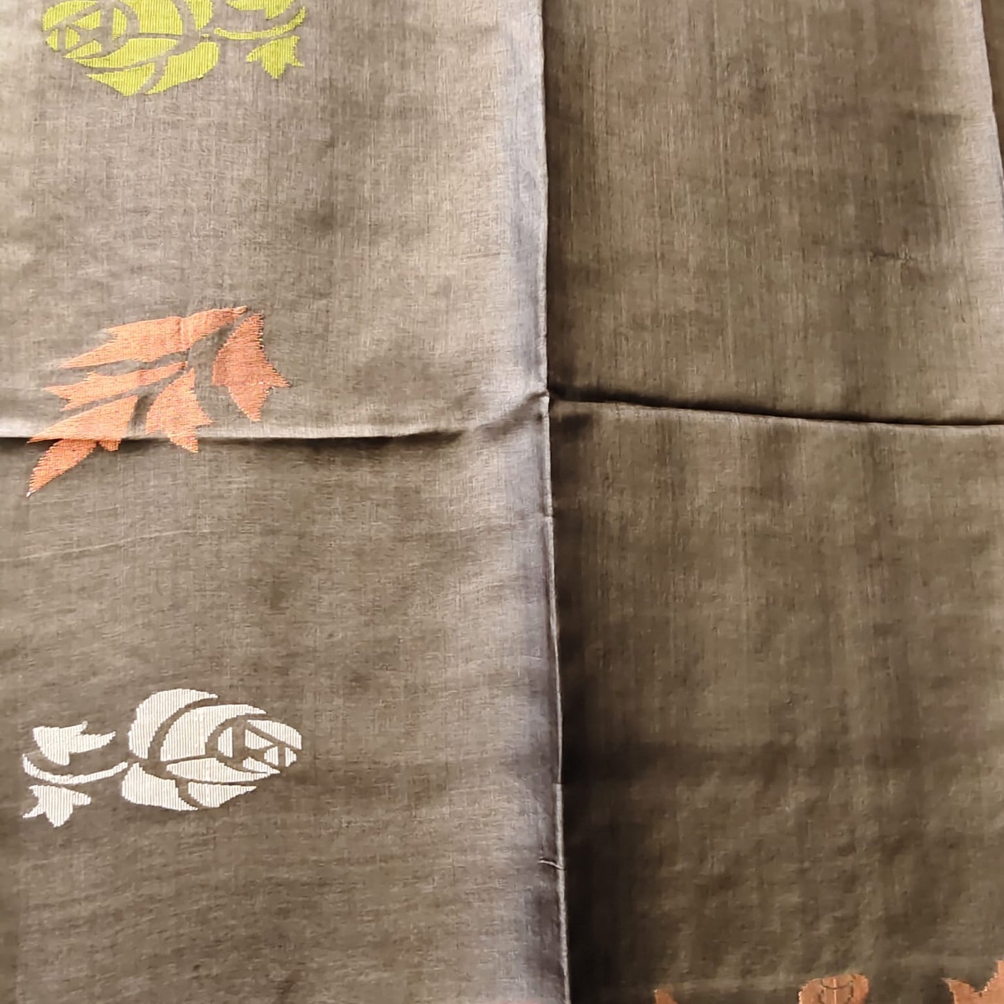 Handwoven Pure Tussar Charcoal Gray