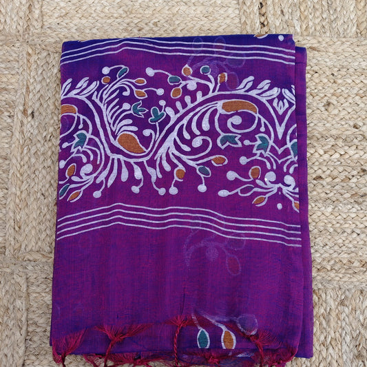 Cotton Tissue -Brinjal, Fabric Printed