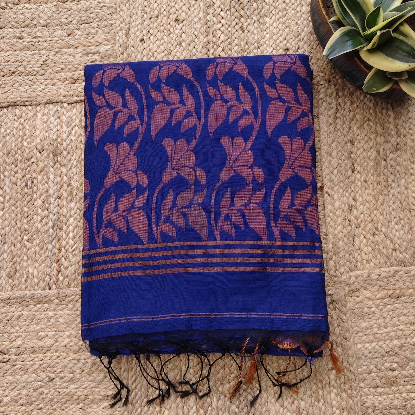 Cotton Silk Banarasi -Royal Blue
