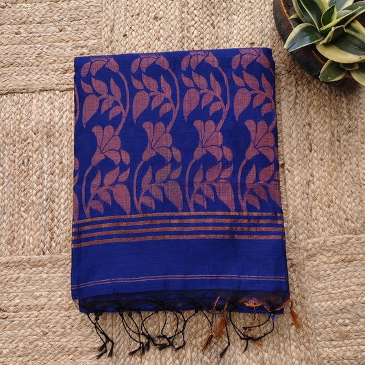 Cotton Silk Banarasi -Royal Blue