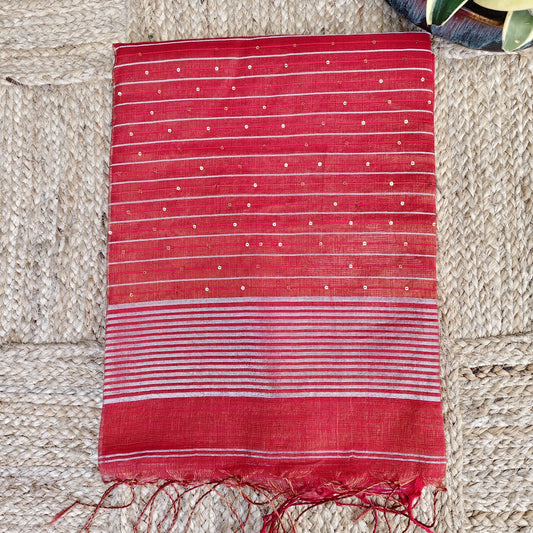 Kora Muslin Tissue - Vermilion Red