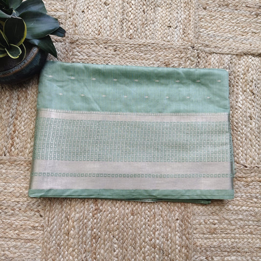 Blended Tussar Silk-Sage Green