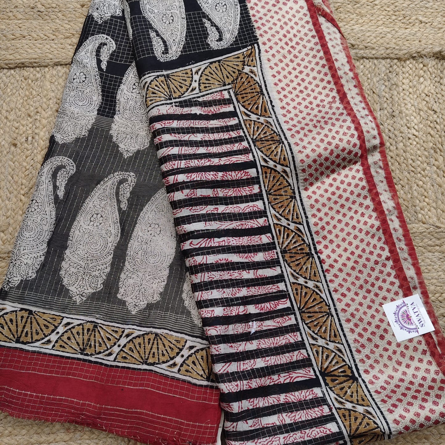 Russian Silk Block Print-Red 2