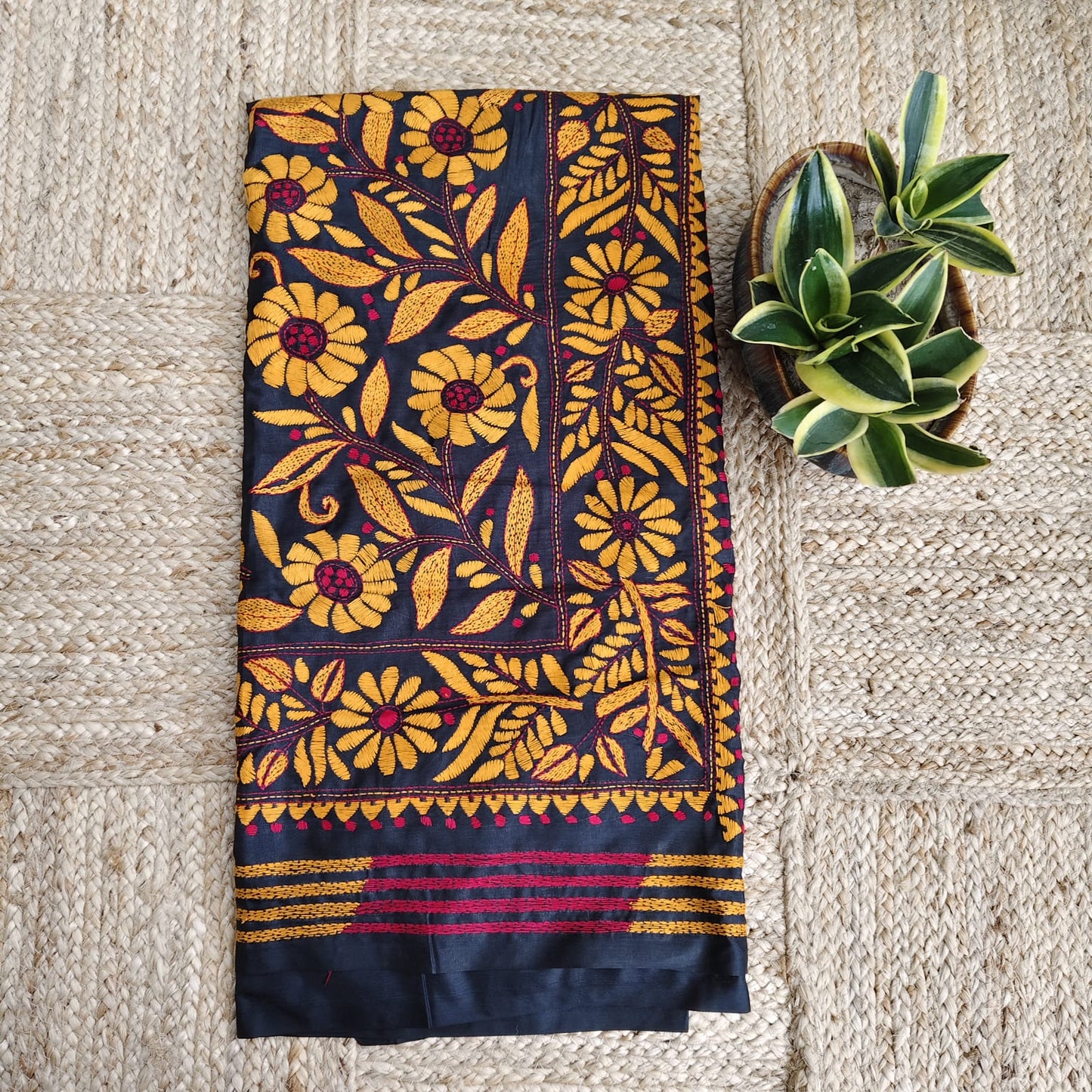 Kantha Stitch-Black 01