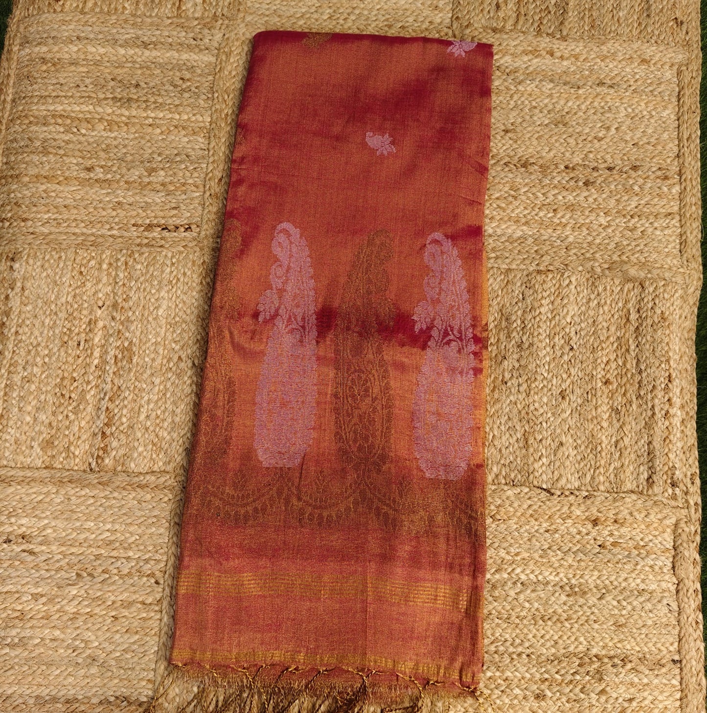 Pure Tissue Linen Banarasi, Pink