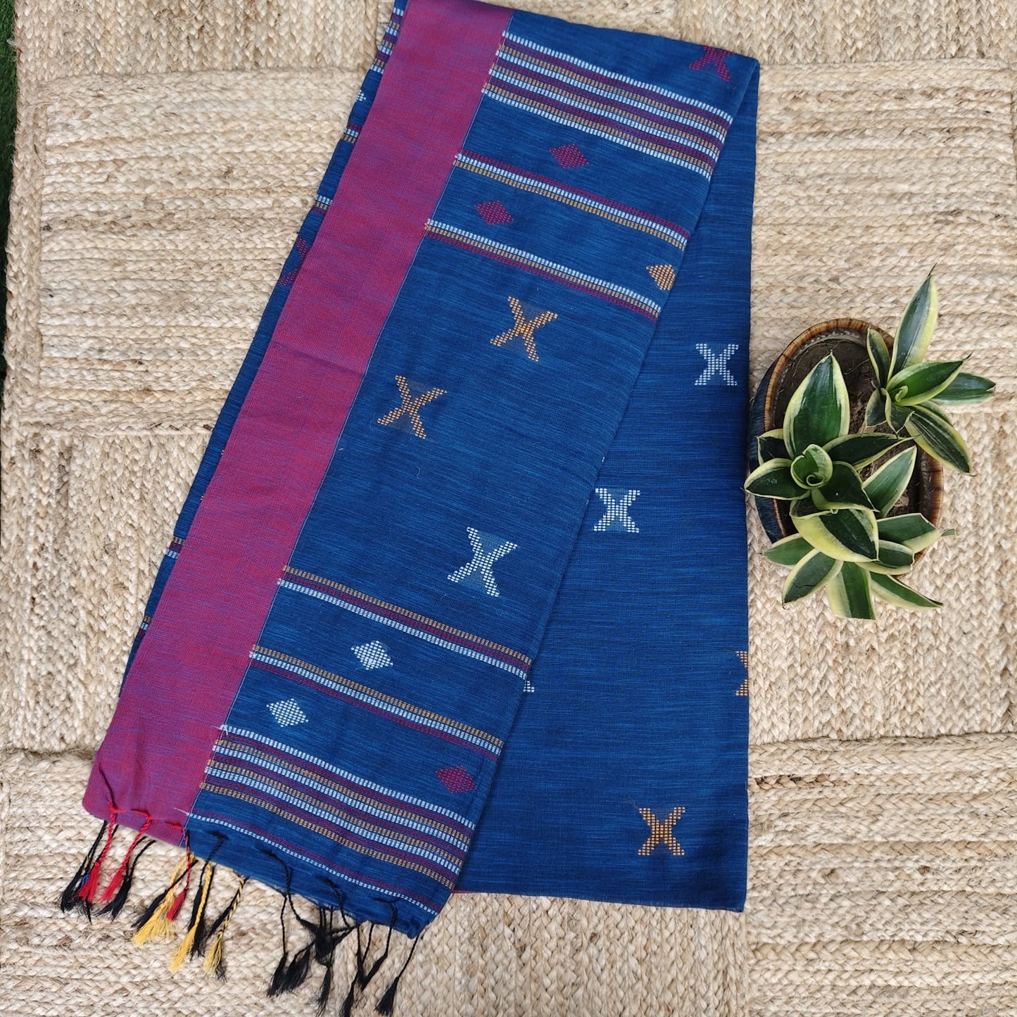 Handwoven Khadi Bengal Cotton -Blue