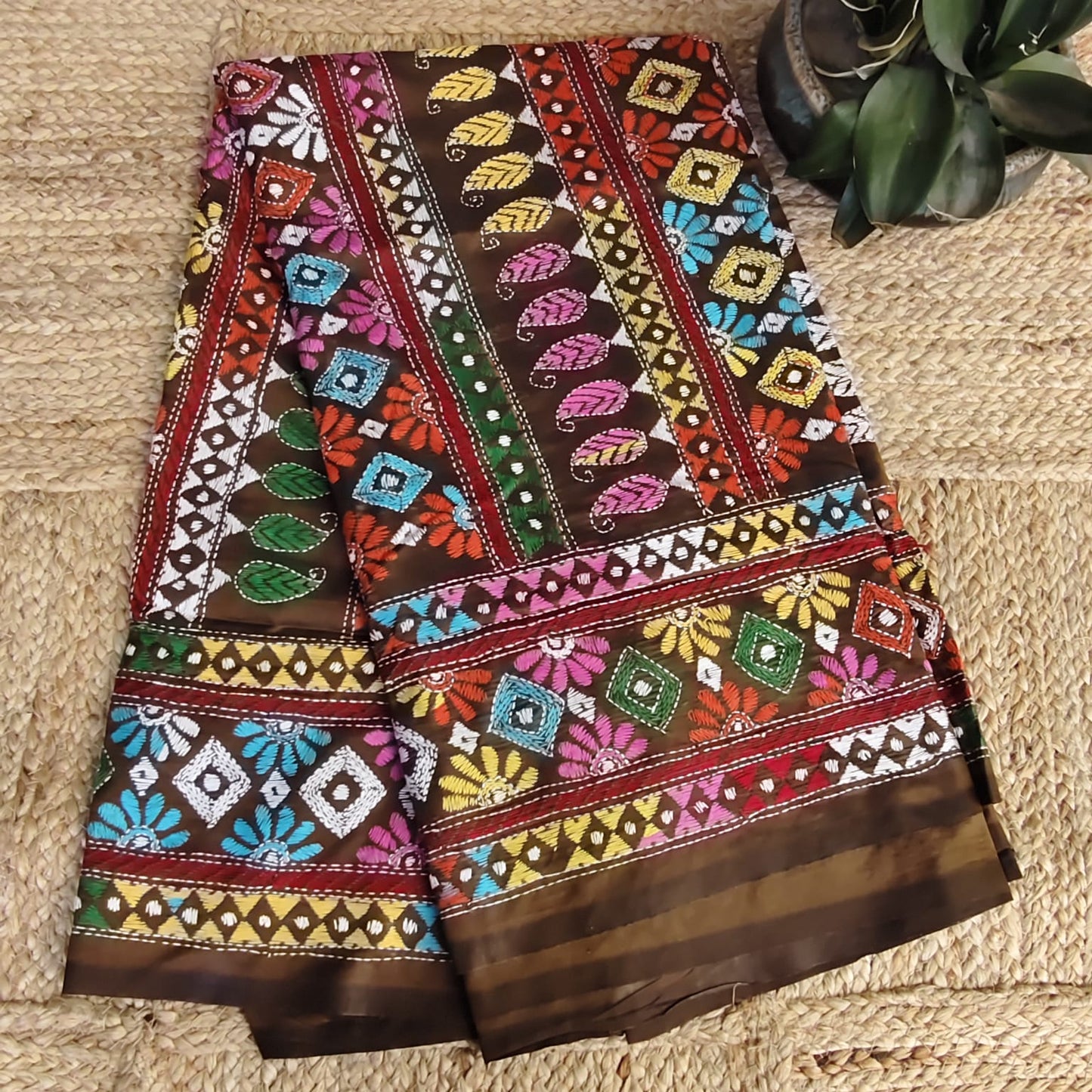 Kantha Stitch- Brown