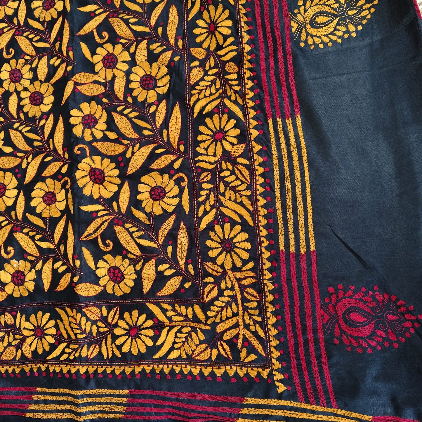 Kantha Stitch-Black 01