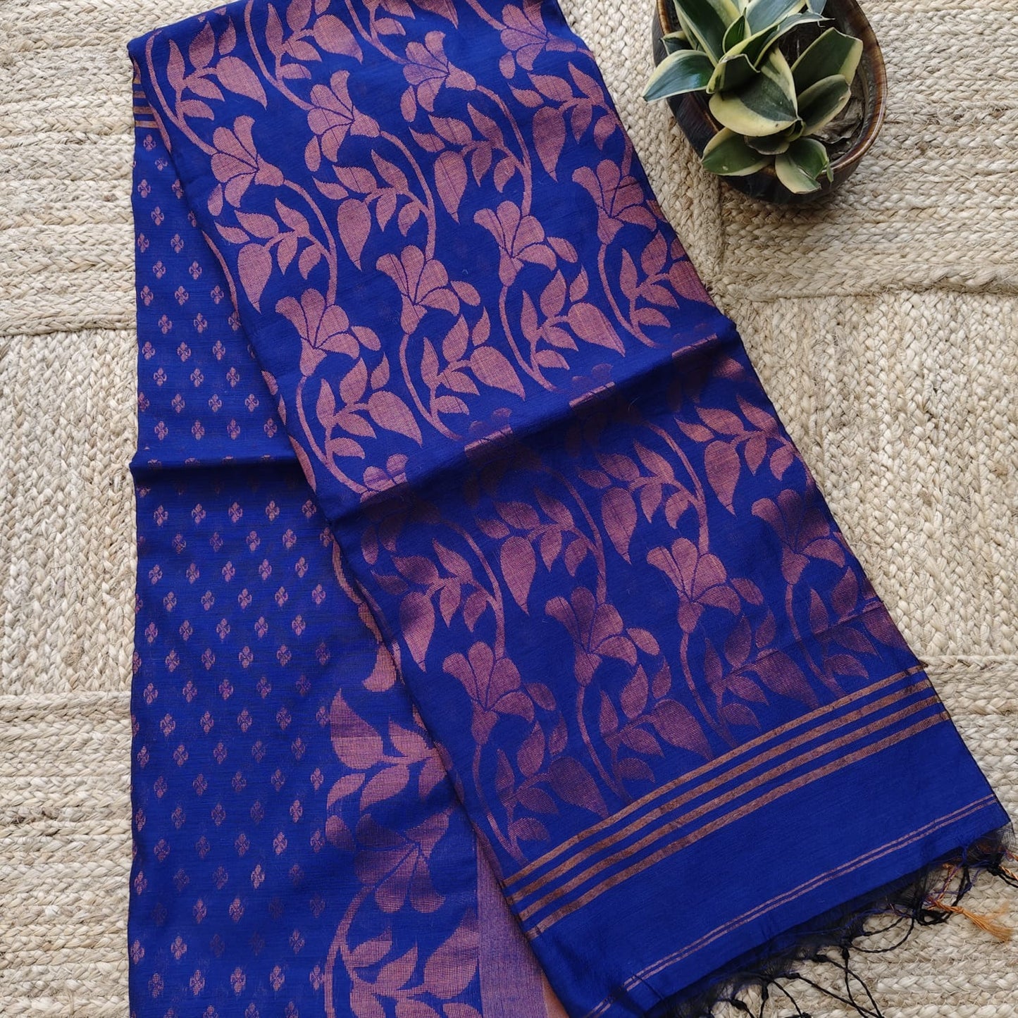 Cotton Silk Banarasi -Royal Blue