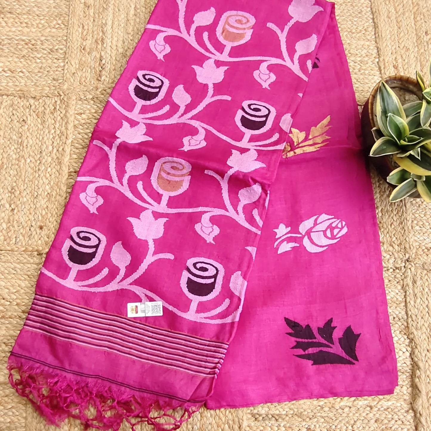 Handwoven Pure Tussar - Magenta