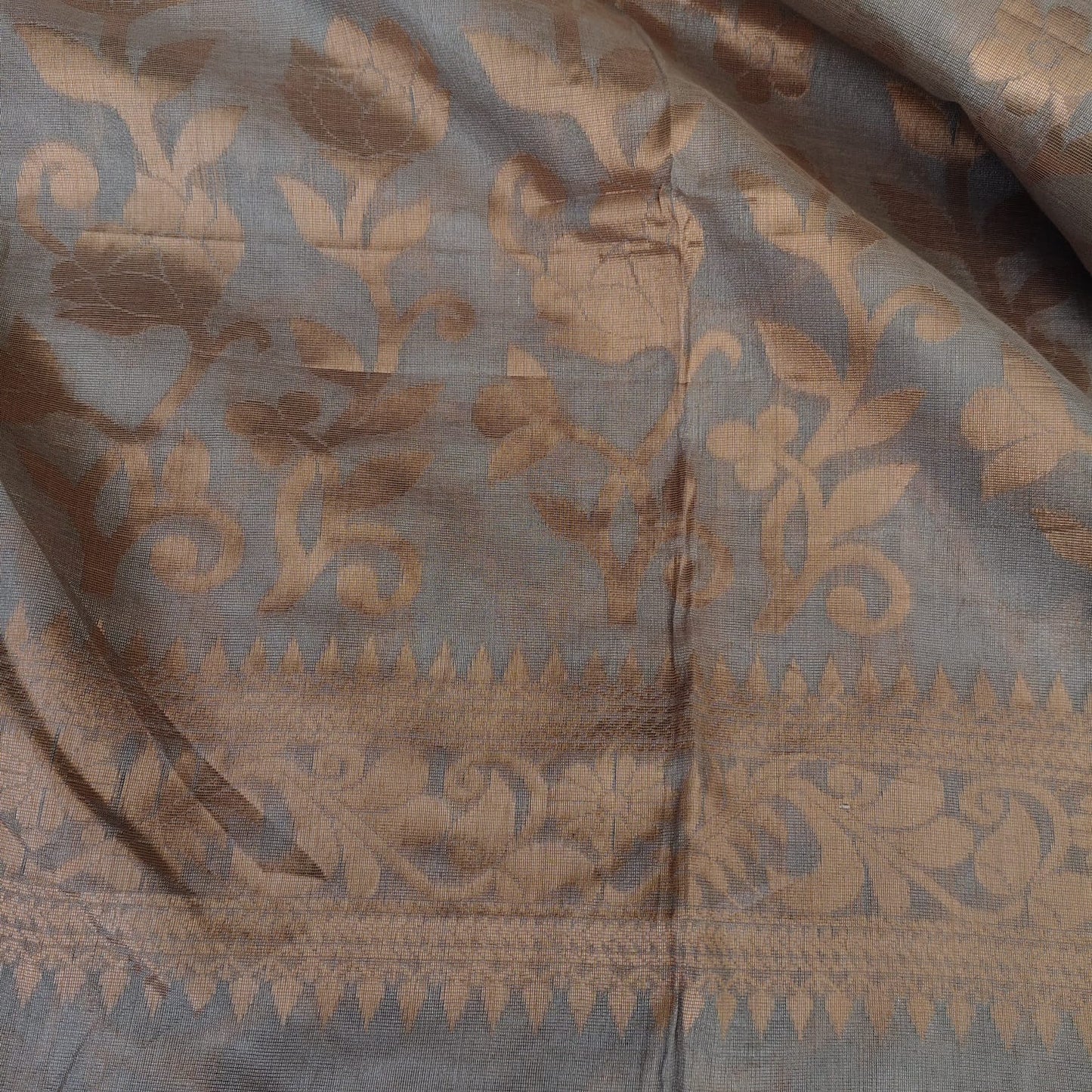 Tissue Linen Jamdani - Silver Gray